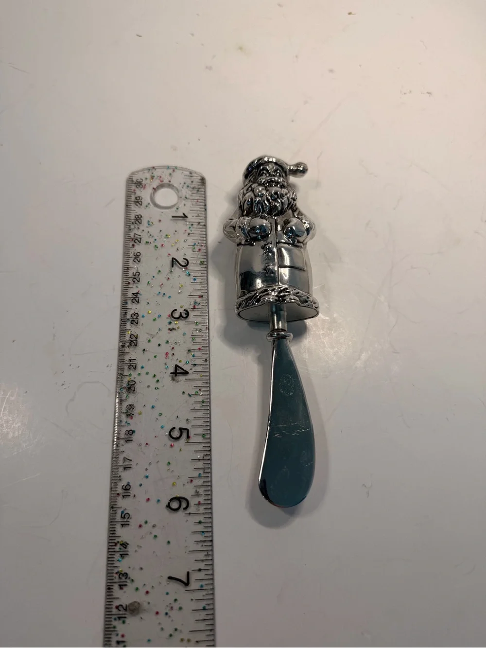 Mud Pie Silver-Tone Santa Claus Handle Cheese Spreader